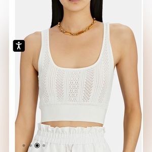 Intermix Tyra Pointelle Knit Crop top. S.